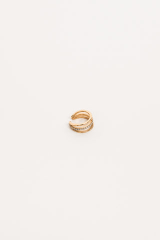 Earcuff 3 Ringe mit Strass gold - Lotty