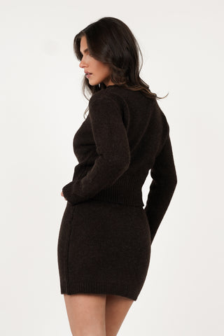 Knitted wool skirt brown - Kelsey