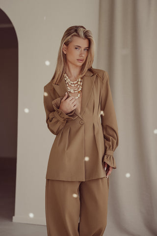 Fitted blazer taupe - Valentina