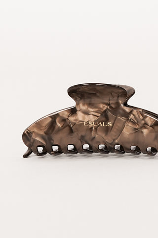 Hair clip large wide marble brown - Jelly