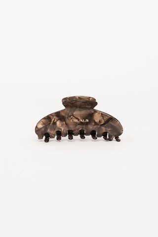 Hair clip small wide marble brown - Mimi