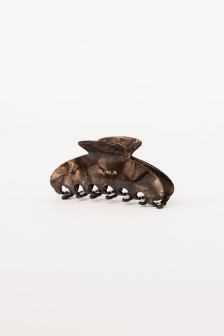 Hair clip small wide marble brown - Mimi