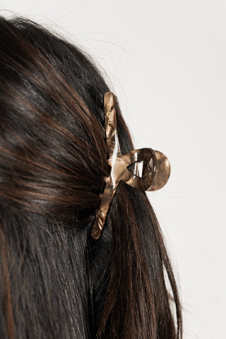 Hair clip small marble brown - Sally