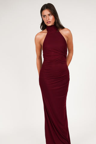 Halter maxi dress brown - Jazz