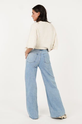High-waisted wide-leg jeans blue - Polly
