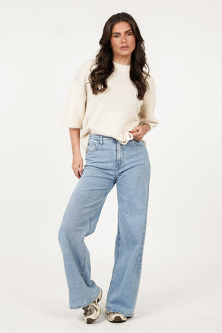 High-waisted wide-leg jeans blue - Polly