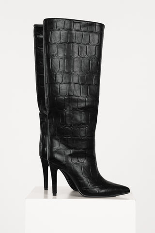 High boots for women with black heels - Selma
