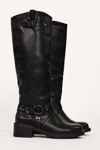 Tall black boots with buckles - Dottie