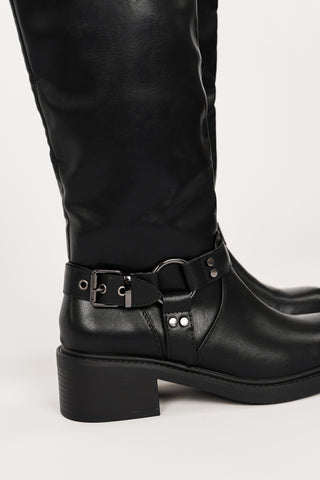Tall black boots with buckles - Dottie