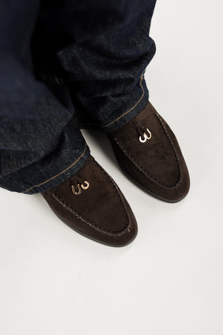 Brown loafers with gold detail - Kesha