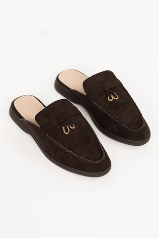 Brown loafers with gold detail - Kesha