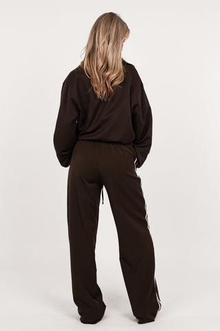 Jogger trousers with pinstripe brown - Emily