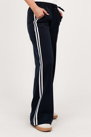 Jogger pants with pinstripe dark blue - Emily