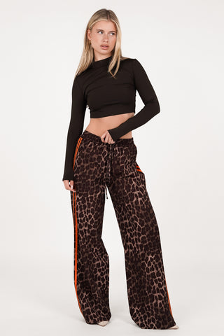 Jogger trousers with pinstripe brown - Emily