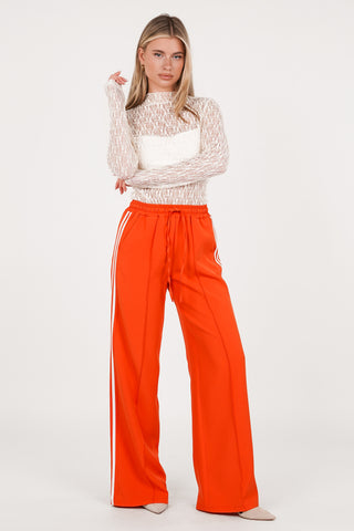 Jogger trousers with pinstripe brown - Emily