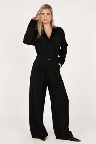 Petite black cargo jumpsuit - Lume