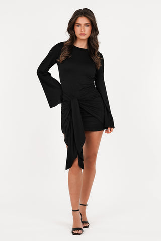 Dress with bow detail black - Lezy