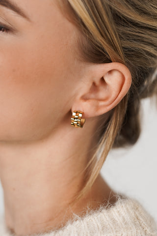Small link earrings gold - Milia