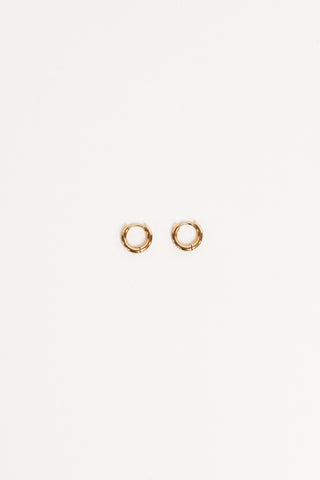 Small gold hoop earrings with rhinestones - Jamie