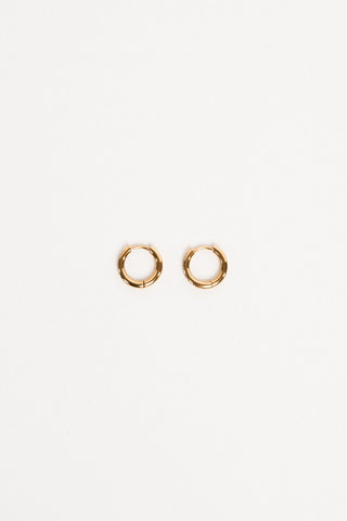 Small rhinestone hoop earrings gold - Leslie
