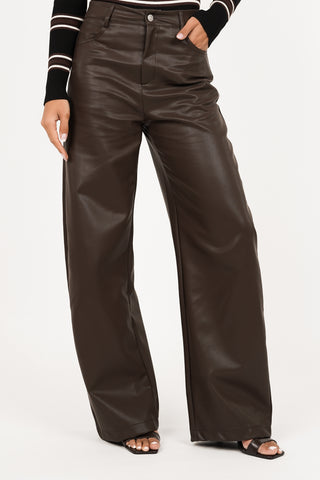 Faux leather pants brown - Sita