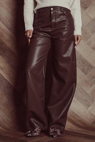 Faux leather pants brown - Sita