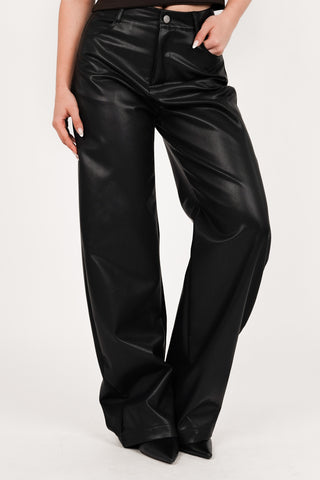 Faux leather trousers black - Sita