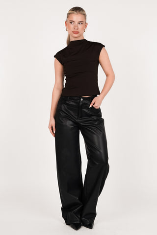 Faux leather trousers black - Sita