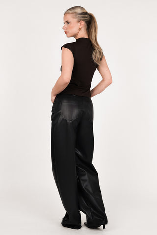 Faux leather trousers black - Sita