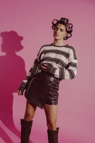 Skort in Lederoptik, schwarz - Jacky