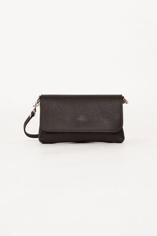 Brown leather clutch - Axelle