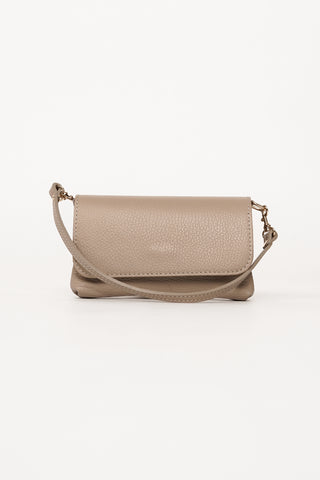 Leather clutch taupe - Axelle