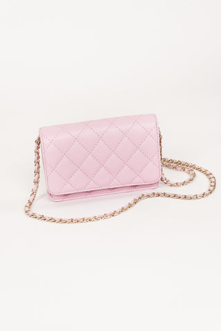 Leather crossbody bag light pink - Lyla