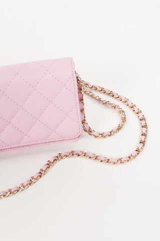 Leather crossbody bag light pink - Lyla