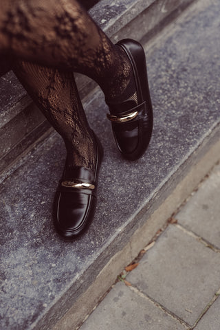Loafers with gold detail black - Marni