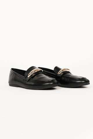 Loafers with gold detail black - Marni