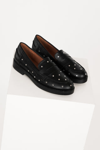 Black loafers with studs - Lilia