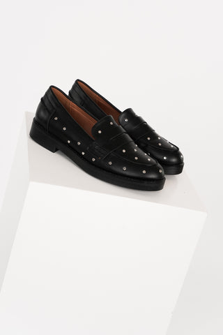 Black loafers with studs - Lilia