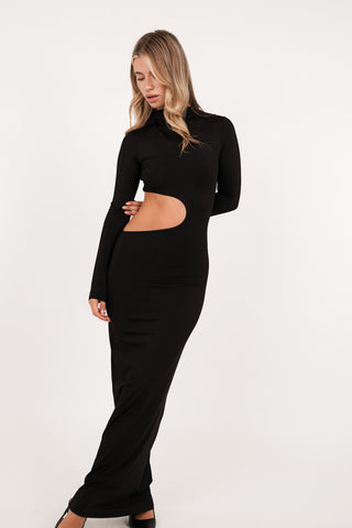 Maxi dress with cut-out black - Sissy