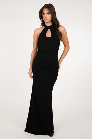 Maxi jurk met cut-out zwart - Cora