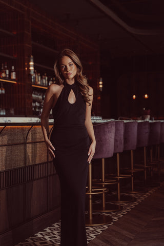 Maxi jurk met cut-out zwart - Cora