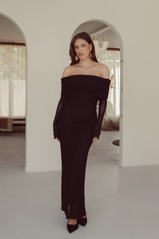 Maxi dress off the shoulder blue - Beau