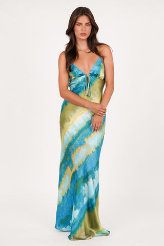 Maxi jurk tie-dye blauw - Jady