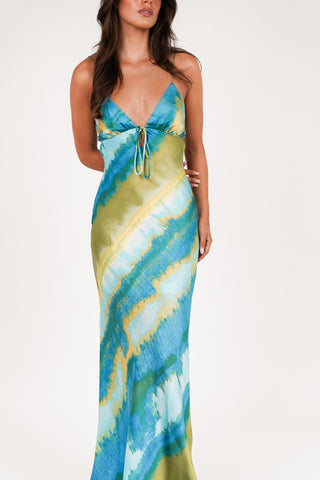 Maxi jurk tie-dye blauw - Jady