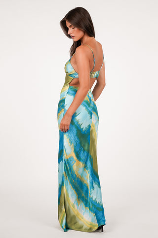 Maxi jurk tie-dye blauw - Jady