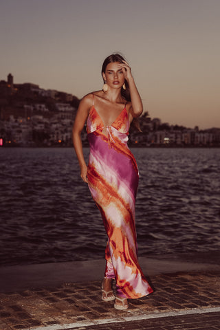 Maxi jurk tie-dye roze - Jady