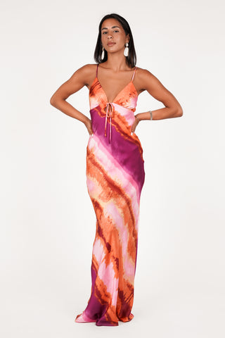 Maxi jurk tie-dye roze - Jady