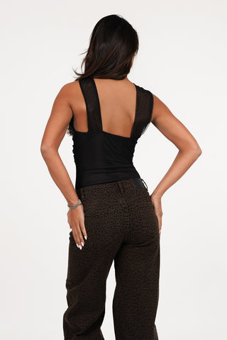 Mesh bodysuit leopard - Malou