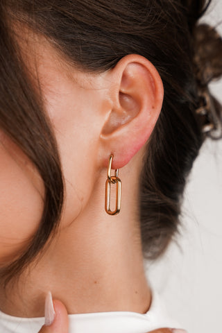Oorbellen met hanger goud - Kendra