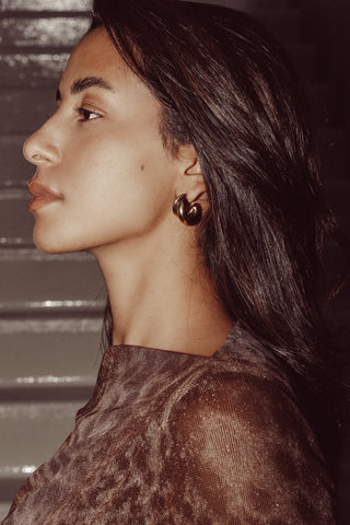 Earrings round with twisted effect gold - Sofa